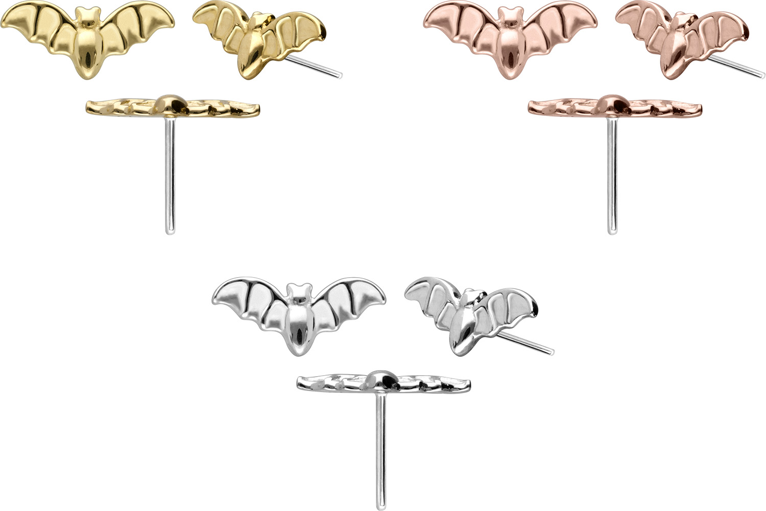 14 Karat Gold Aufsatz mit Titan Push Pin FLEDERMAUS